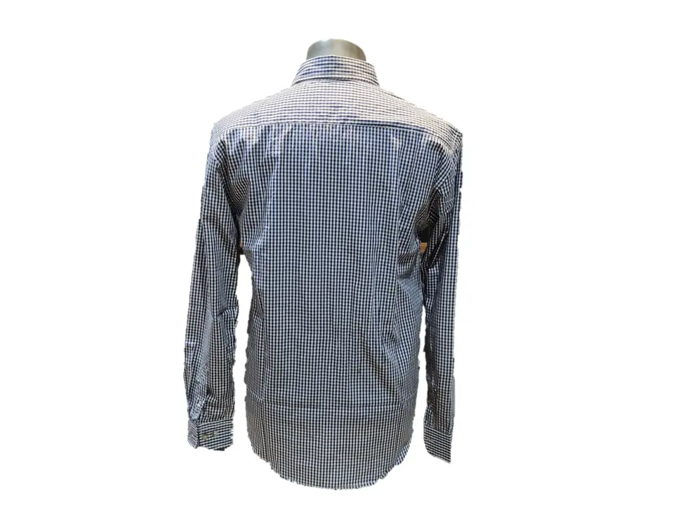 Blue and white small check shirt  uploaded by Aime Fashion on 5/24/2023