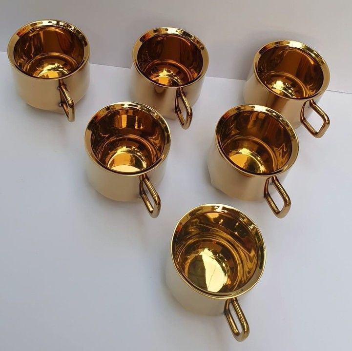 GOLD PLATED TEA CUP SET OF 6 uploaded by JASHVI ENTERPRISE on 3/11/2021