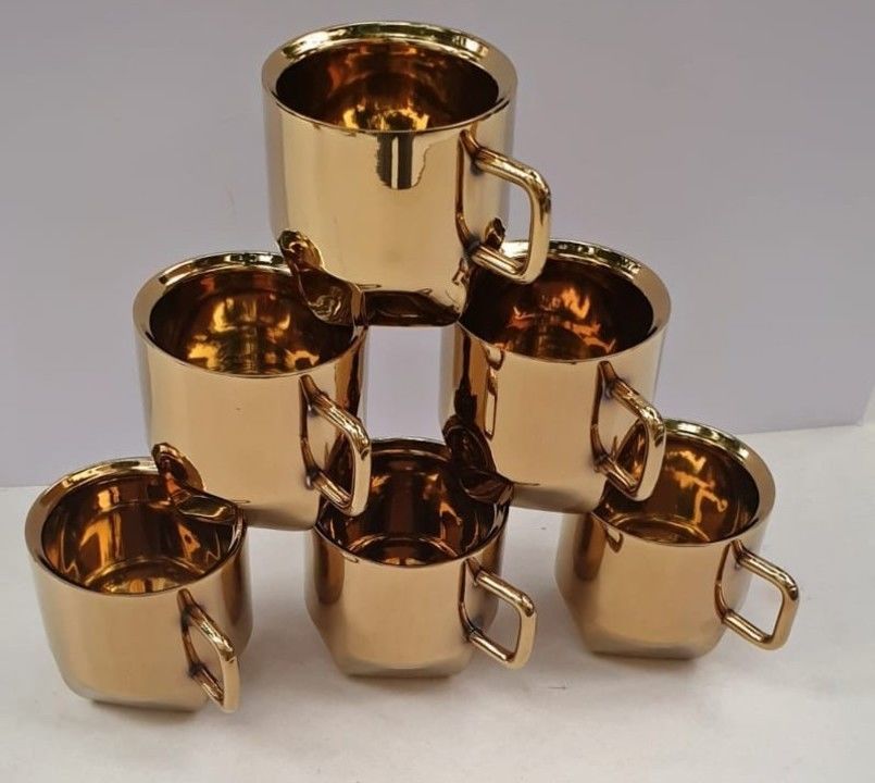 GOLD PLATED TEA CUP SET OF 6 uploaded by business on 3/11/2021