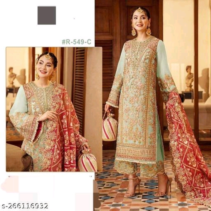 Post image Beautiful 😍 trendy pakistani dress in organza fabric
Price 1700 only