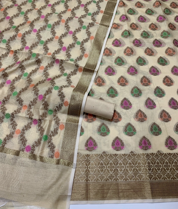 Banarasi Chanderi Cotton Suit And Dress Material  uploaded by business on 5/24/2023