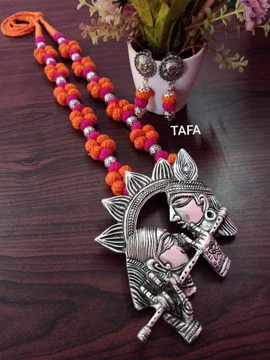 Radha Krishna threads ball necklace set uploaded by Sandhya fashion jewellery on 3/11/2021