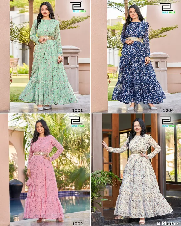 Georgette gown with dupatta attached uploaded by business on 5/24/2023