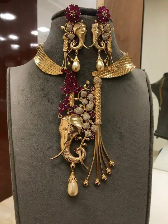 Premium Quality AD Elephant Necklace Set  uploaded by Namah Creation on 5/24/2023