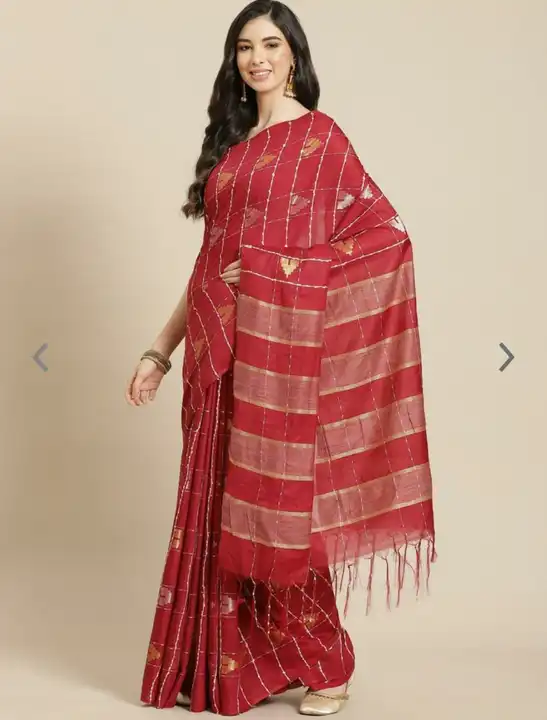 Flage Cheque Sarees uploaded by Salman Handloom on 5/24/2023