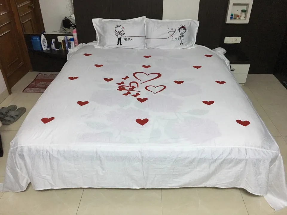 Customize bedsheets with aplic & embroidery work 100% cotton fabric  uploaded by Sourabh trading on 5/24/2023
