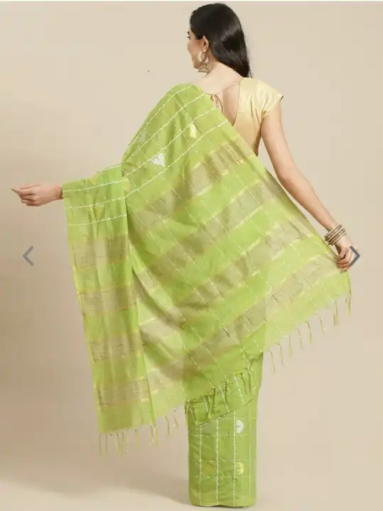 Flag chek saree  uploaded by S N. FABRIC on 5/24/2023