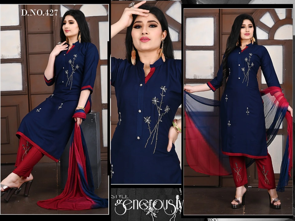 Readymade suit Dupptta suit
Size: xxL
Rate:355/_ uploaded by Ridhi Sidhi Creation on 5/24/2023