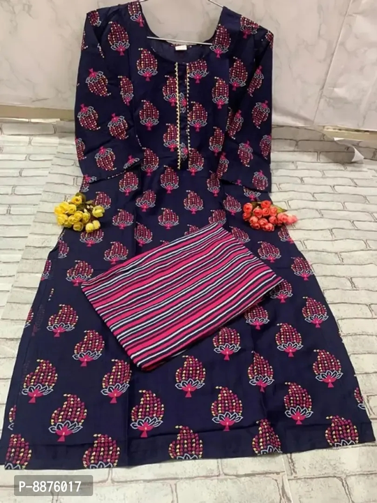 Women Rayon Kurti Pant Set  uploaded by VAIBHAV COLLECTIONS on 5/24/2023