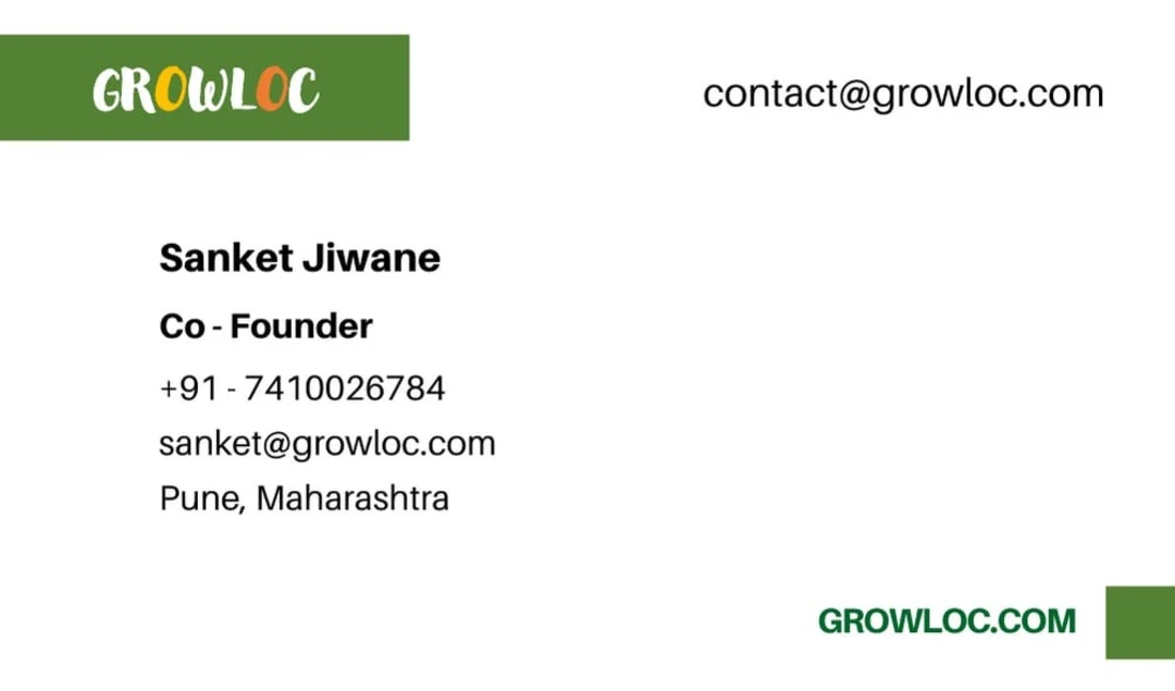 Visiting card store images of Growloc