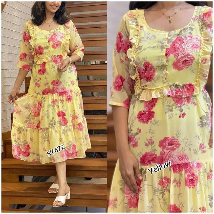 Flower Print Dress's  uploaded by R.K IMPEX EXPORTER on 5/24/2023