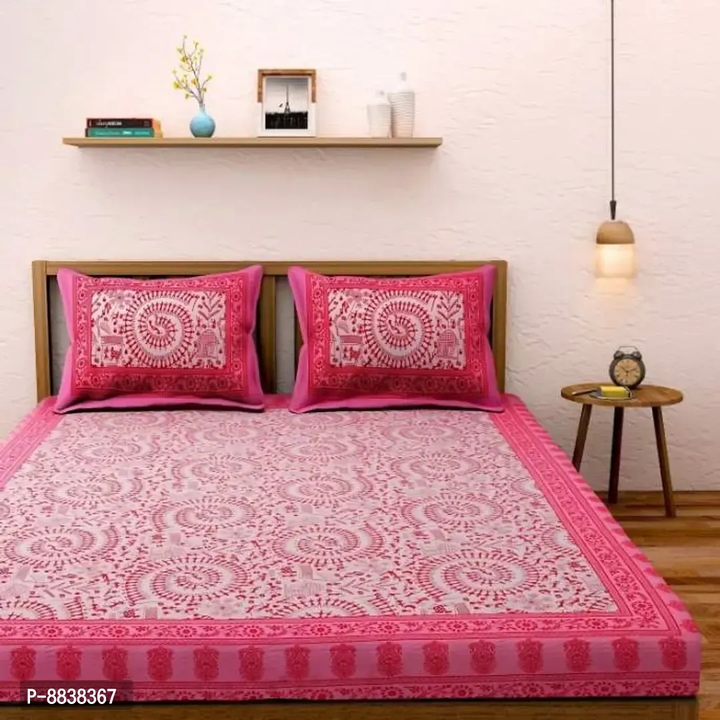 104 TC Cotton Jaipuri Print Double Flats Bedsheets  uploaded by VAIBHAV COLLECTIONS on 5/24/2023