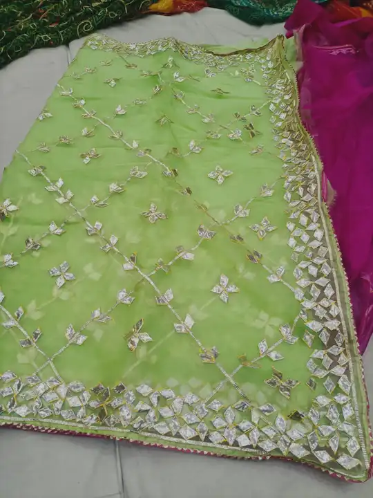 🤯😳New launch designer 🤯🤯             👉  pure organza  saree 
                                   uploaded by Gotapatti manufacturer on 5/25/2023