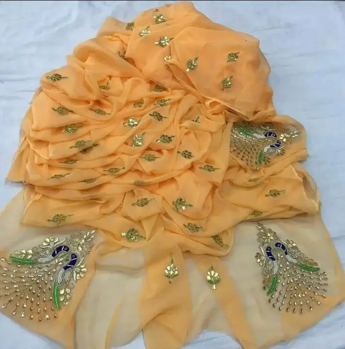 🔱🔱🔱🕉️🕉️🕉️🔱🔱🔱
🛍️🛍️ New launching🛍️🛍️
👉 Najbeen chiffon fabric saree
👉 Fancy colour sin uploaded by Gotapatti manufacturer on 5/25/2023