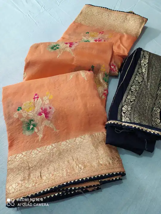 🌹 special  Russian silk fabric of saree*🌹🌹

👌👌 *Beautiful all over real Jerry work* 👌👌

*NOTE uploaded by Gotapatti manufacturer on 5/25/2023