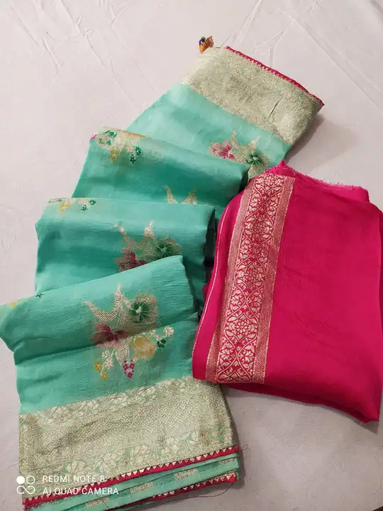 🌹 special  Russian silk fabric of saree*🌹🌹

👌👌 *Beautiful all over real Jerry work* 👌👌

*NOTE uploaded by Gotapatti manufacturer on 5/25/2023