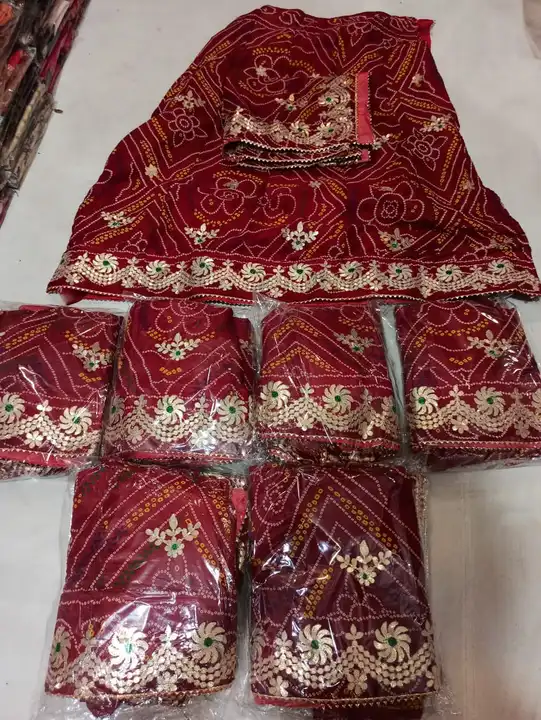 ❤️ *New launched beautifull*❤️❤️❤️ .

*Good quality forever👌👌😘*

 Traditional Chunri bandhej stic uploaded by Gotapatti manufacturer on 5/25/2023