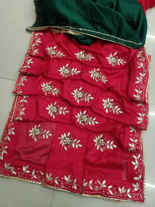 😍😍 *NEW LAUNCHED*😍😍

🥳Pure Naylon Chinnon Fabric......🥻

💃🏻 Special Fancy Colour Matching Ch uploaded by Gotapatti manufacturer on 5/25/2023