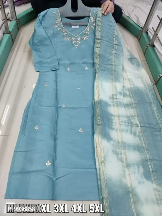 Classic Silk Embroidered Kurta And Duppta Set For Women  uploaded by VAIBHAV COLLECTIONS on 5/25/2023