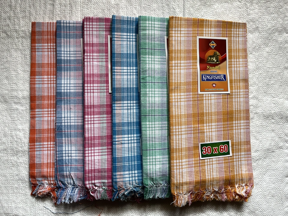Kingfisher Checked Towel 30* 60 size  uploaded by RPM COTTON FABRICS on 5/28/2024