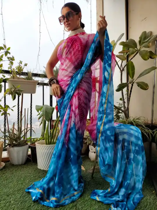 Bagru Handblock printed chiffon sarees uploaded by Print Factory Bagru on 5/25/2023