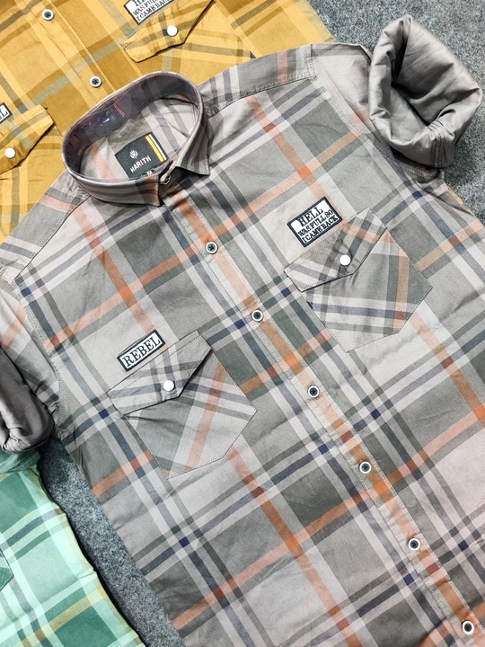 MEN'S DOUBLE POCKET FUNKEY COTTON CHECK SHIRTS FOR WHOLESALE BY HARITHWEAR  uploaded by Siddhi Garments on 5/25/2023