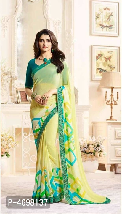 Stylish Georgette Printed Saree With Blouse Piece For Women  uploaded by VAIBHAV COLLECTIONS on 5/25/2023