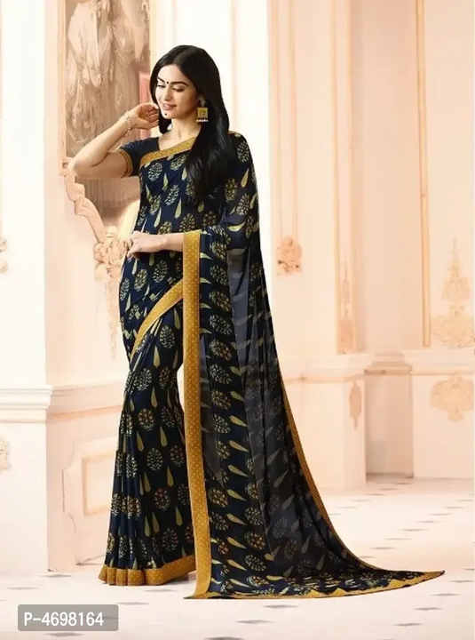 Stylish Georgette Printed Saree With Blouse Piece For Women  uploaded by VAIBHAV COLLECTIONS on 5/25/2023