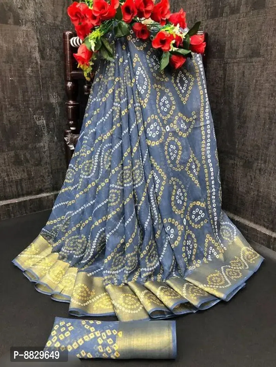 Classic Cotton Blend Printed Saree With Blouse Piece  uploaded by VAIBHAV COLLECTIONS on 5/25/2023