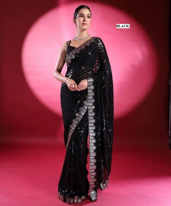 Sequence saree with sequins lace  uploaded by Fashion designer saree  on 5/25/2023