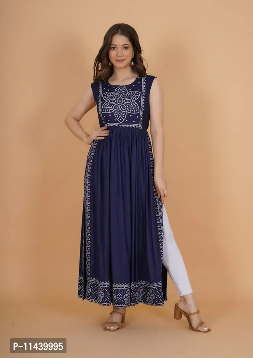 Stylish Rayon A-Line Kurti For Women uploaded by Aadhya collection on 5/25/2023