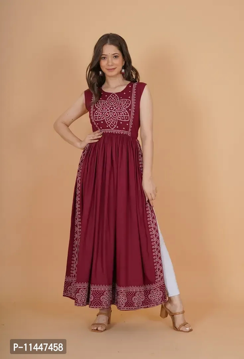 Stylish Rayon A-Line Kurti For Women uploaded by Aadhya collection on 5/25/2023