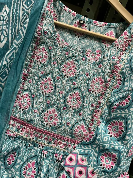 Cotton nayara 3 pc set with embroidery work  uploaded by Radhe international on 5/25/2023