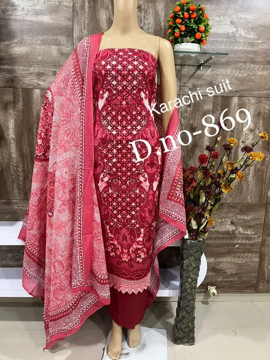 Karachi Cotton designer suits  uploaded by Zuberiya Global on 5/25/2023