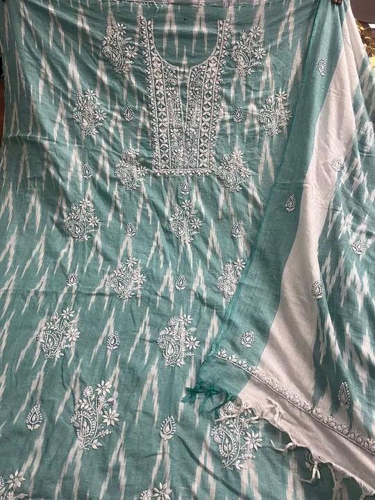 Ikat chikankari dress Materials  uploaded by business on 5/25/2023