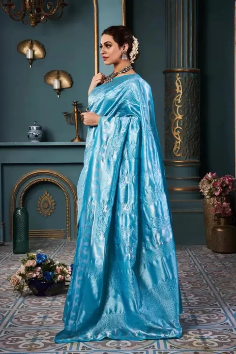 Designer Banarasi Silk Saree With Blouse  uploaded by Kamya Sarees on 5/25/2023