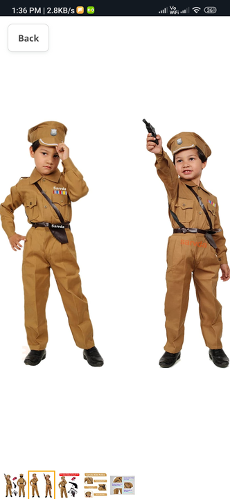 Kids Police Costume Dress  uploaded by business on 5/25/2023