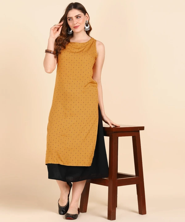 Post image Hey! Checkout my new product called
Rayon Sleevless straight fit kurta.