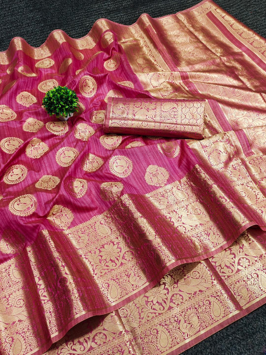 Katan soft silk saree with rich zari wooven pallu uploaded by Suyukti fab on 5/25/2023