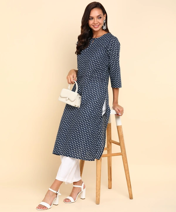 Pure Cotton Printed Straight Fit Kurti uploaded by business on 5/25/2023