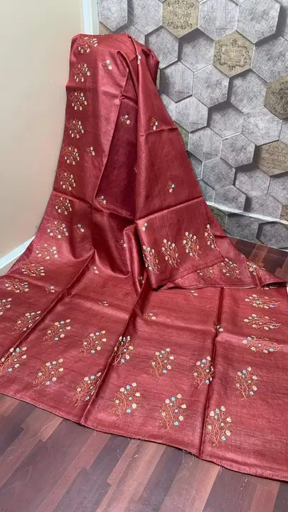 TUSSAR SILK SAREE/FLORAL EMBROIDERY  uploaded by business on 5/25/2023