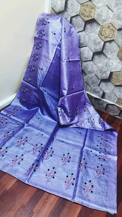 TUSSAR SILK SAREE/FLORAL EMBROIDERY  uploaded by Gazi Creation Fabs on 5/25/2023