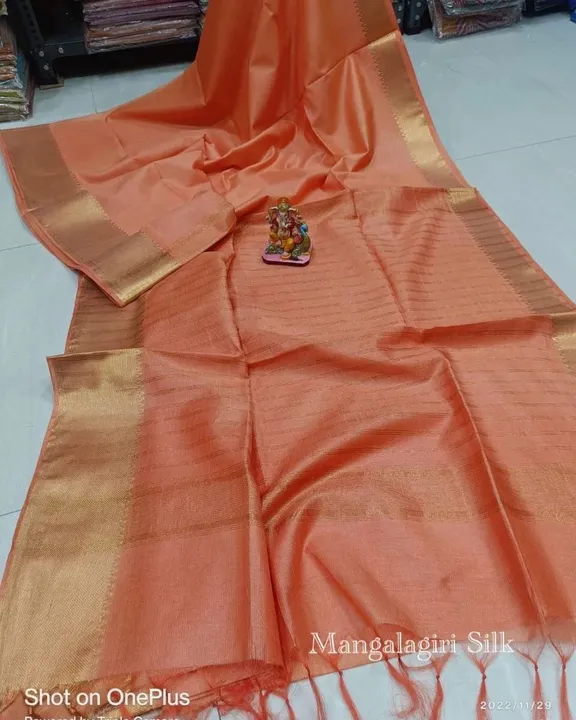 Mangalgiri cotton silk saree uploaded by WeaveMe India on 5/25/2023