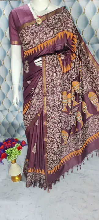 Modaal silk printed saree uploaded by WeaveMe India on 5/25/2023