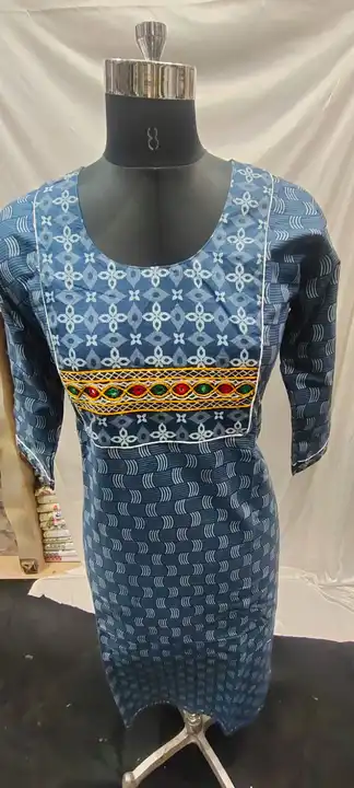 Natural daying Kurtis with hand work patch uploaded by Bandhani handcrafted on 5/25/2023