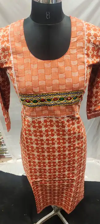 Natural daying Kurtis with hand work patch uploaded by Bandhani handcrafted on 5/25/2023