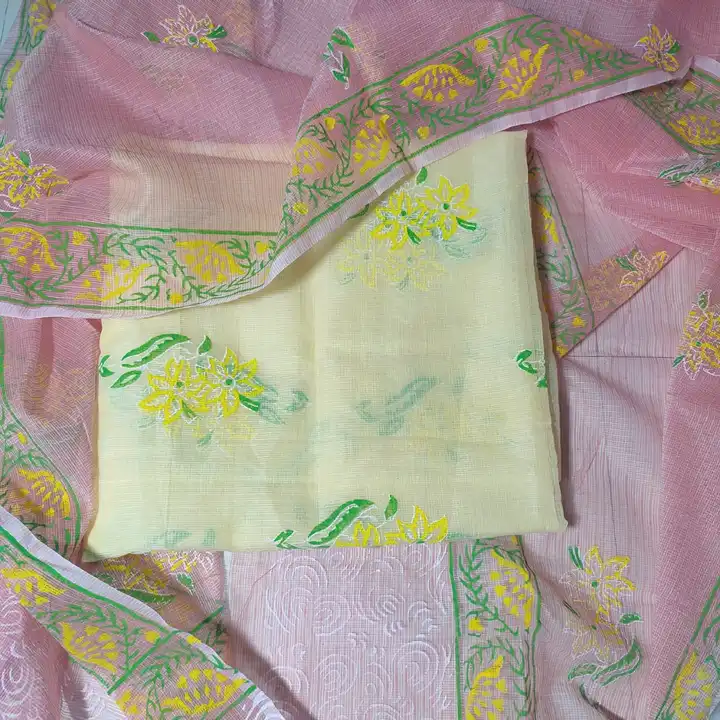 Kota Doriya Block Printed Dress Material  uploaded by Govindam Saree on 5/25/2023