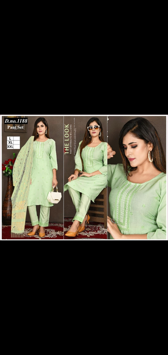 3 ocs kurti pant with dupatta sets work heavy fancy designer  uploaded by Radha Creation , Maira sales for Readymade items on 5/25/2023