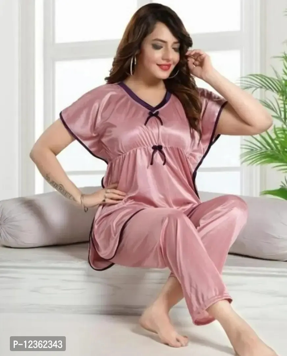 Divine Fashionable satin night suit/ Kaftan Night Suit Set uploaded by Trendy Fashion Store on 5/25/2023