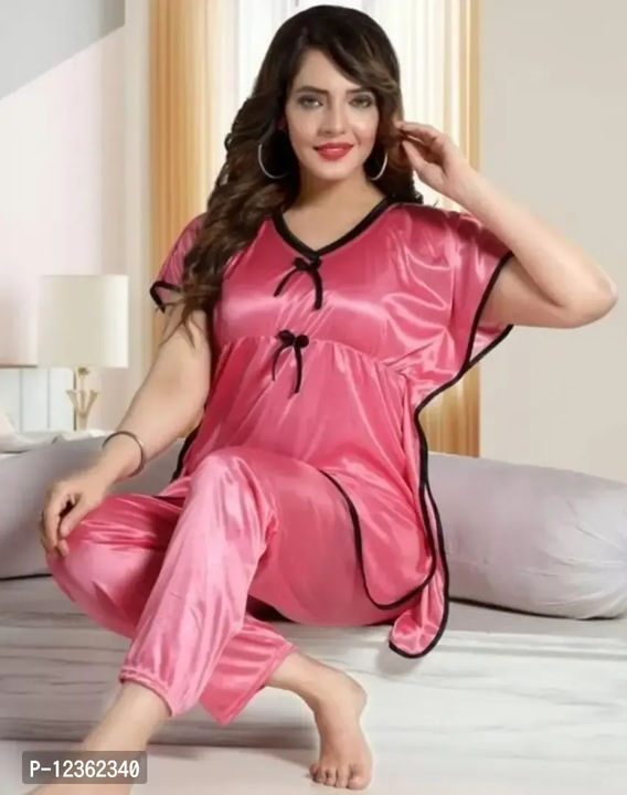 Divine Fashionable satin night suit/ Kaftan Night Suit Set uploaded by Trendy Fashion Store on 5/25/2023